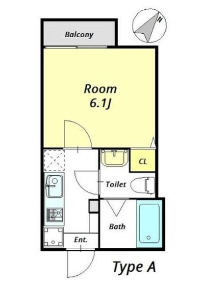 Ｅａｓｔ　Ｆｌａｔ　松戸  201号室 間取り