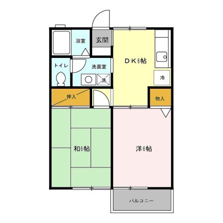 グリーンヒルズ中峠台 C 203号室 間取り