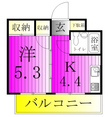 八柱ハイツ 106号室 間取り