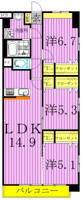 ～Jovial Fuente～ホビアル・フェンテ 407号室 間取り