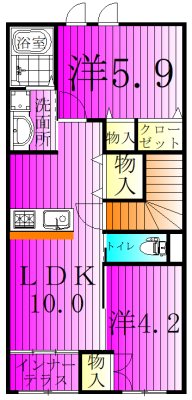 アードレークレセント 202号室 間取り