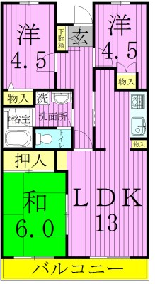 コンフォール・ロクギ 間取り図
