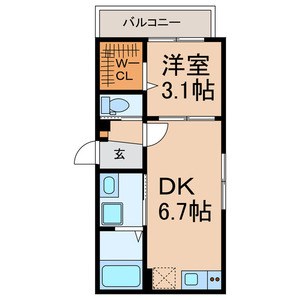 LITTLE FOREST MINORIDAI 101号室 間取り