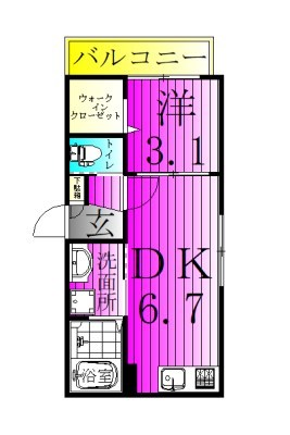 LITTLE FOREST MINORIDAI 201号室 間取り