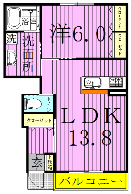プランドールⅠ 105号室 間取り