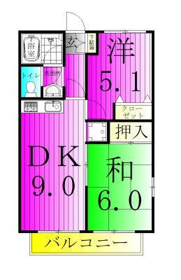 ヴィラコート矢切 101号室 間取り