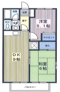 ヴィラコート矢切 101号室 間取り