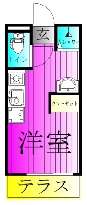 REZET柏 102号室 間取り