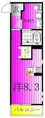 Voier Solil Kitakogane West 104号室 間取り