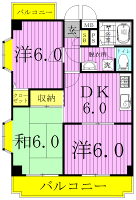 アムール 106号室 間取り