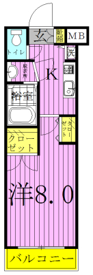 プレジオⅢ 303号室 間取り