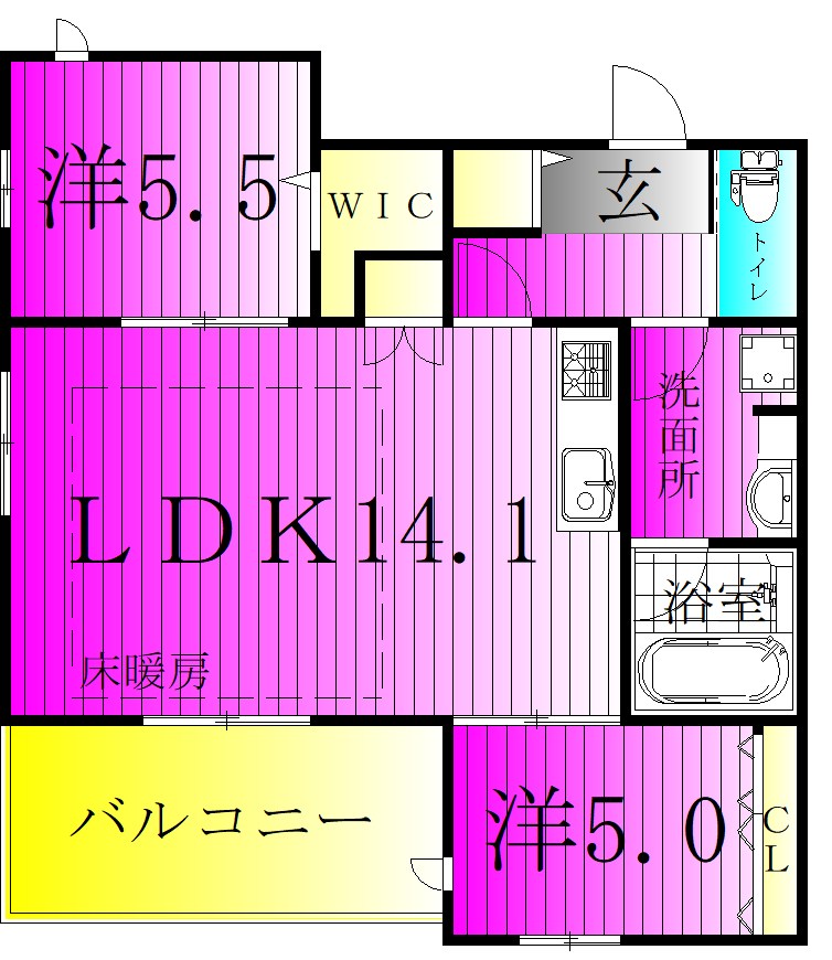 プランドール南流山 303号室 間取り