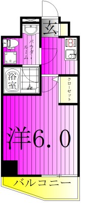 メインステージ松戸 607号室 間取り