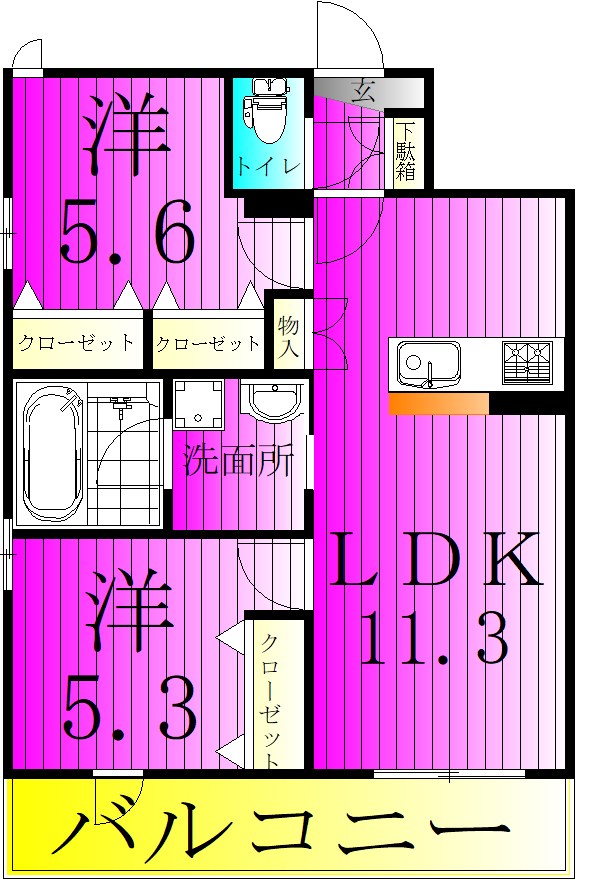エストフォート上本郷 205号室 間取り