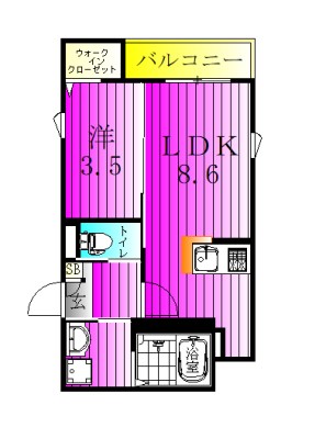 カンパネラ流山 101号室 間取り