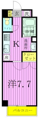 GraceCourt南柏 107号室 間取り