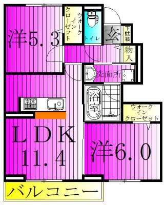エリオス 102号室 間取り