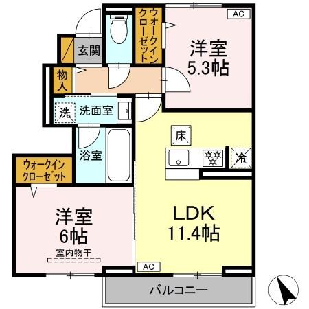 エリオス 103号室 間取り