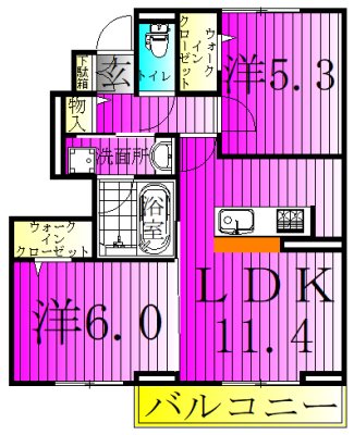 エリオス 103号室 間取り