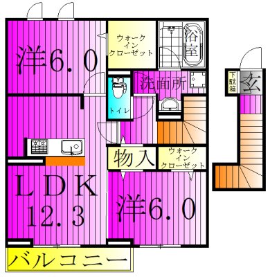 エリオス 202号室 間取り