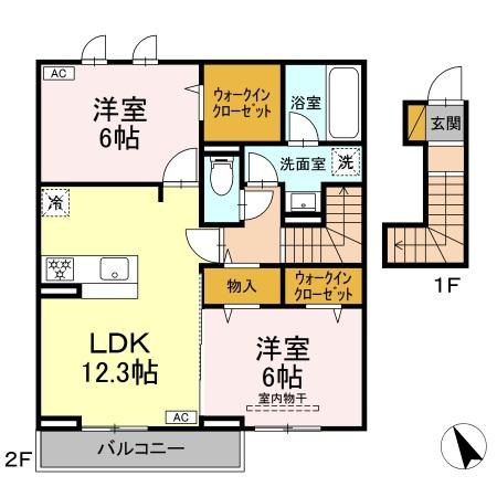エリオス 202号室 間取り