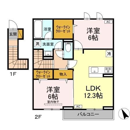 エリオス 203号室 間取り