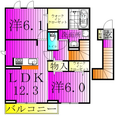 エリオス 205号室 間取り