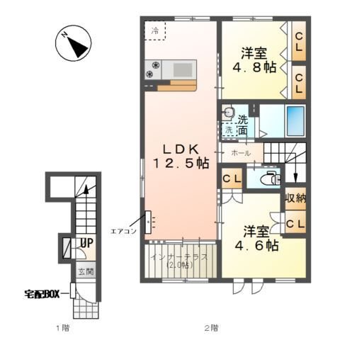 アンソレイユ 201号室 間取り