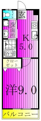コーポ小林 106号室 間取り