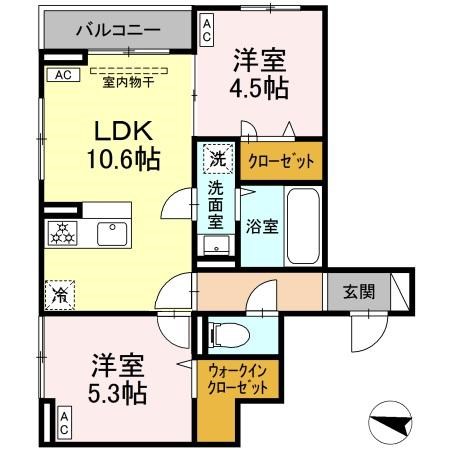 セレスティア西綾瀬 間取り図