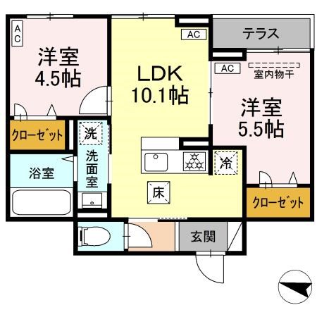 セレスティア西綾瀬 間取り図