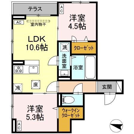 セレスティア西綾瀬 間取り図