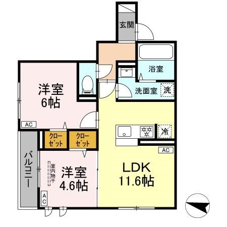 セレスティア西綾瀬 間取り図
