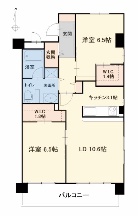 オアシスG棟 504号室 間取り