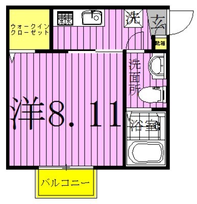 CAREL新鎌ヶ谷 105号室 間取り