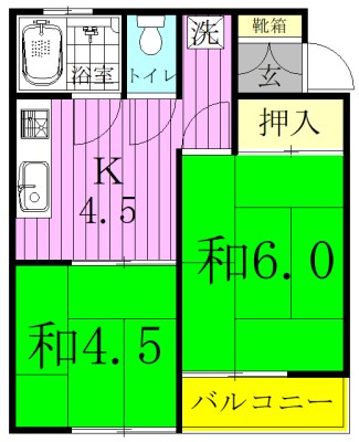 ファミールハイツA棟 201号室 間取り