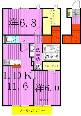 エテルナⅡ 202号室 間取り