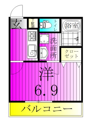 SKリデンテⅥ 103号室 間取り