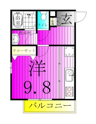 エスティーヌ・ユウ 204号室 間取り