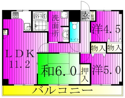 トーカン柏キャステール 703号室 間取り