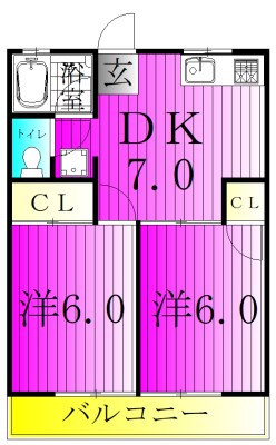 第5コーポ米倉 203号室 間取り