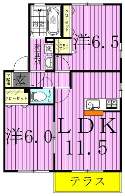 ロイヤルヒルズ春日D 202号室 間取り