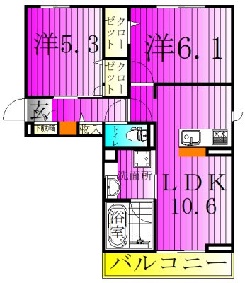 コニフェールⅢ 101号室 間取り