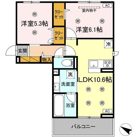 コニフェールⅢ 301号室 間取り