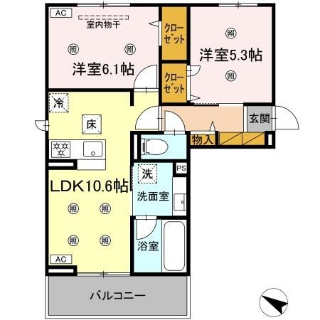 コニフェールⅢ 303号室 間取り