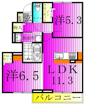 ソラーナ　フェリス 103号室 間取り