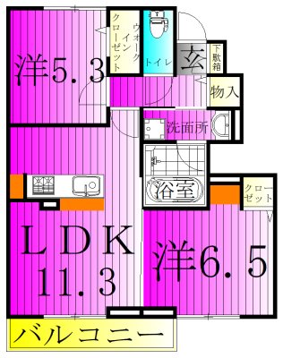 トランキーノ　パルク 102号室 間取り