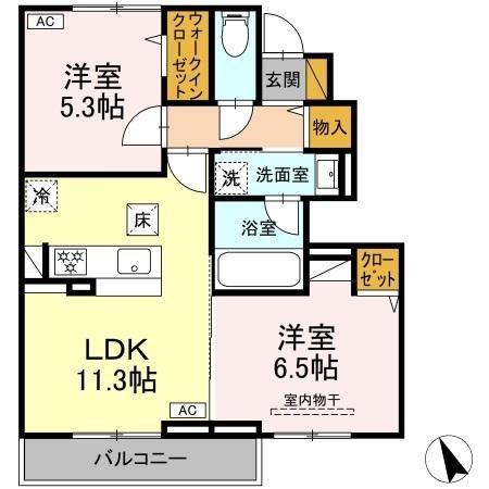 トランキーノ　パルク 102号室 間取り