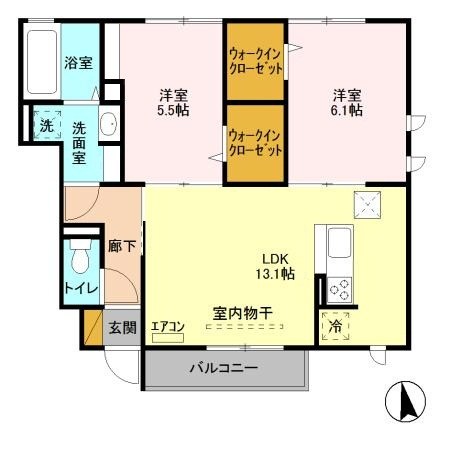 アヴニール 102号室 間取り