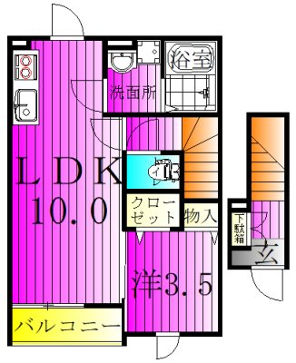 Ｋ．ｃｌｏｖｅｒ 202号室 間取り